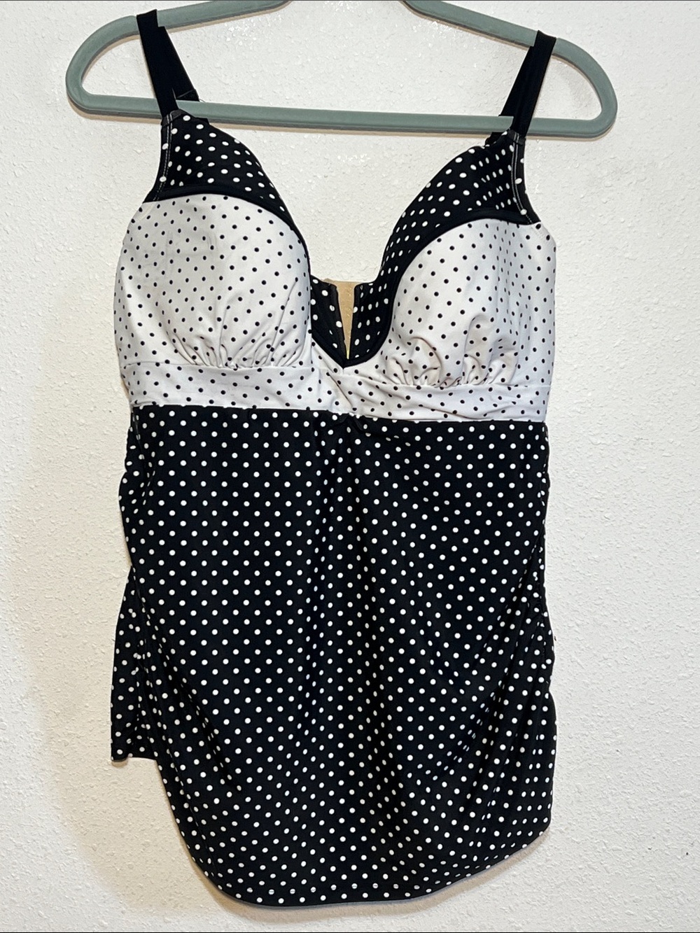 Cacique Black and White Polka Dot Swim Top